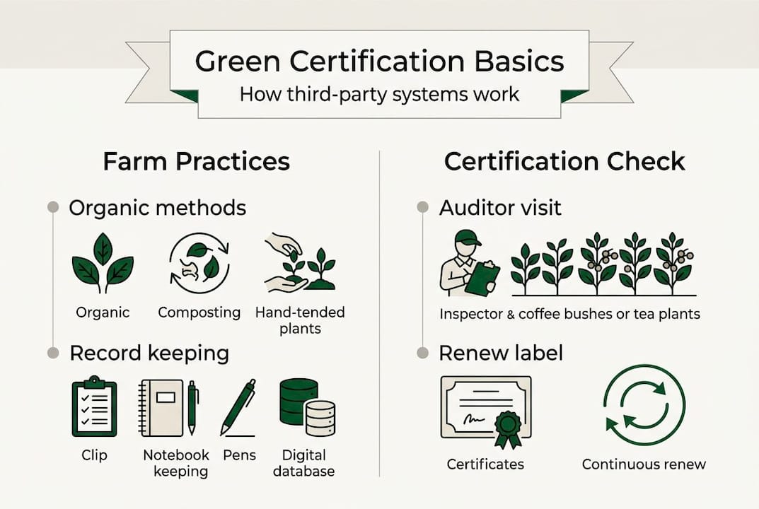 Infographic explaining green certification components