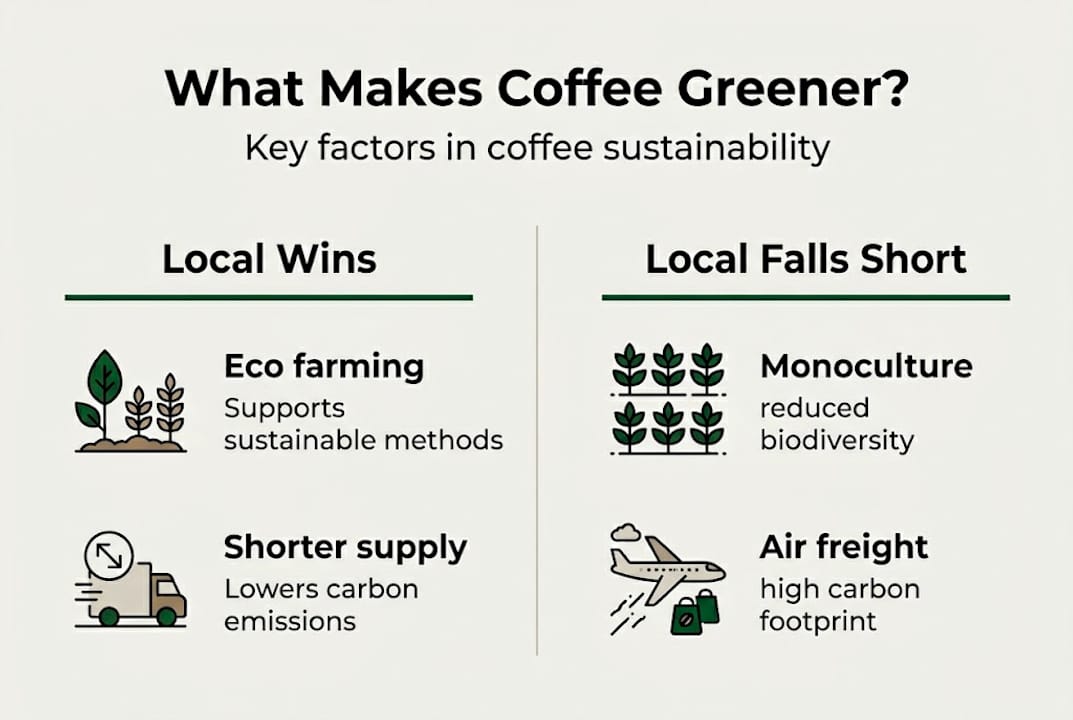 Infographic showing key coffee sustainability factors