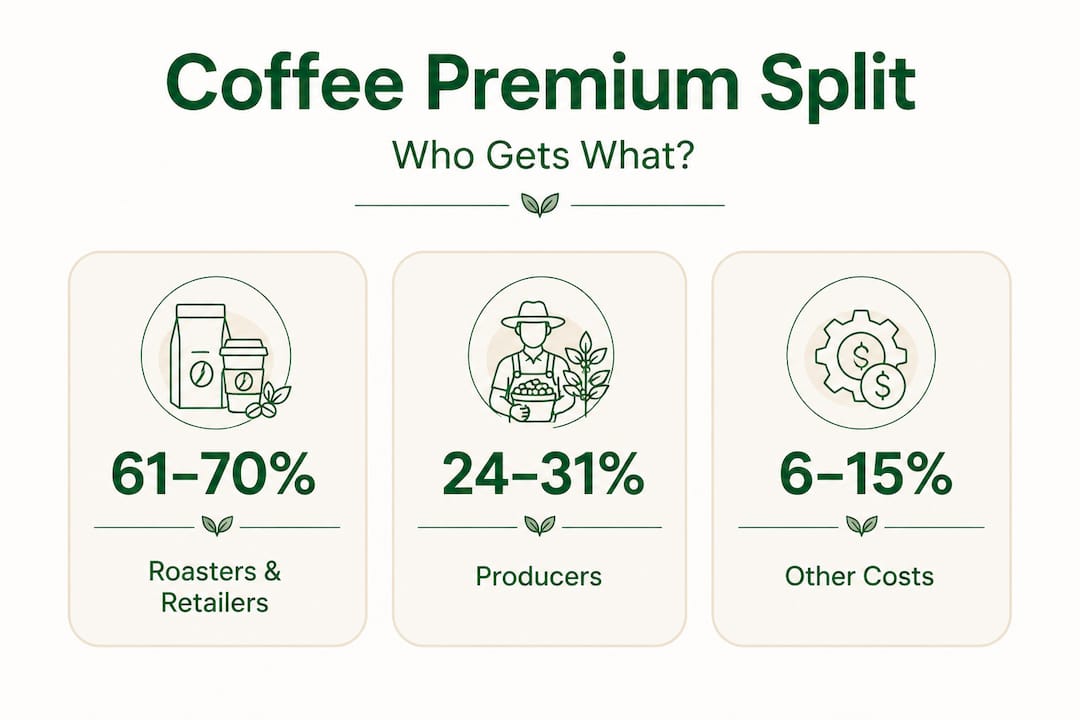 Infographic breaking down coffee price distribution