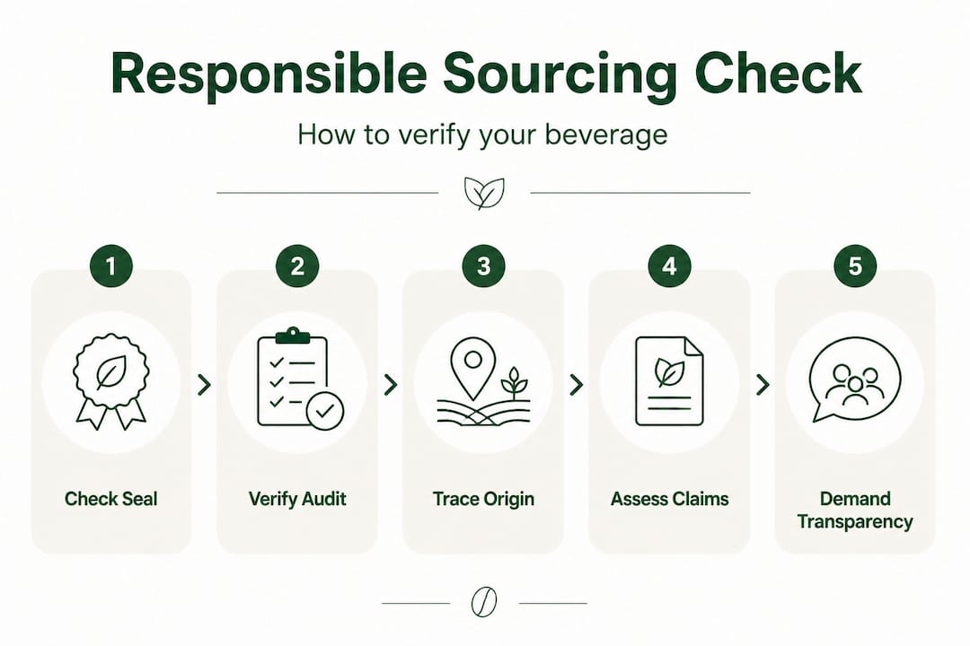 Infographic on verifying responsible beverage sourcing