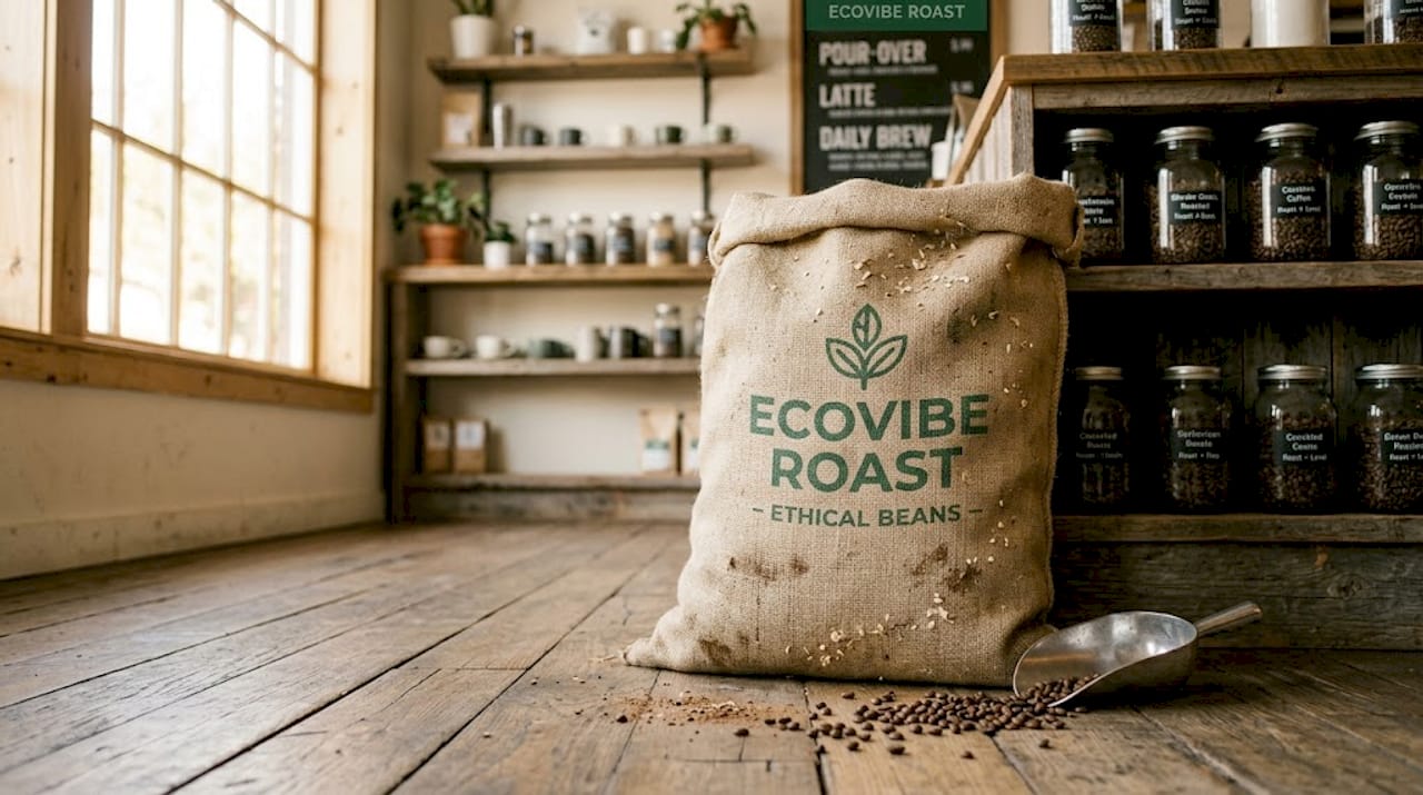 Jute burlap coffee sack in storeroom