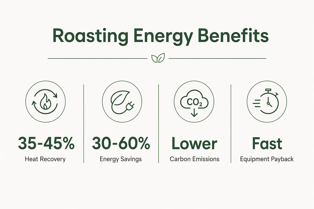 Infographic showing roasting energy savings and benefits