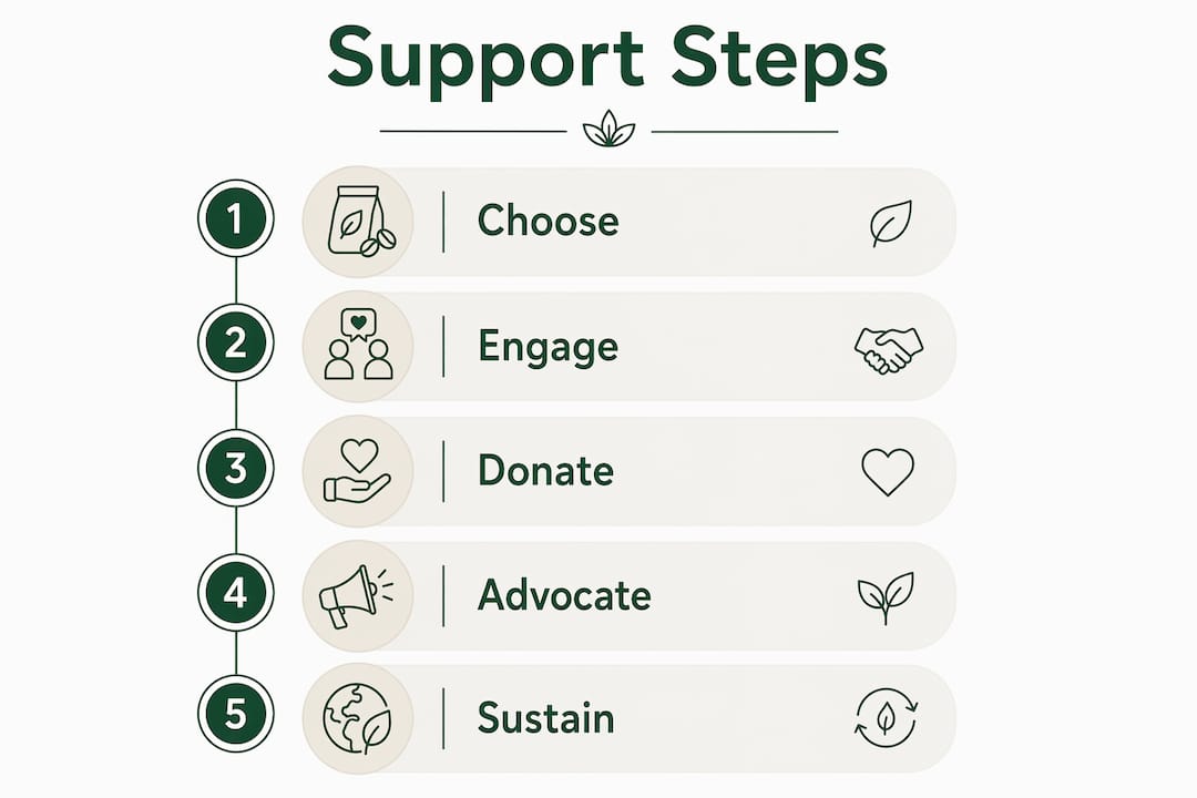 Infographic with steps to support environmental causes
