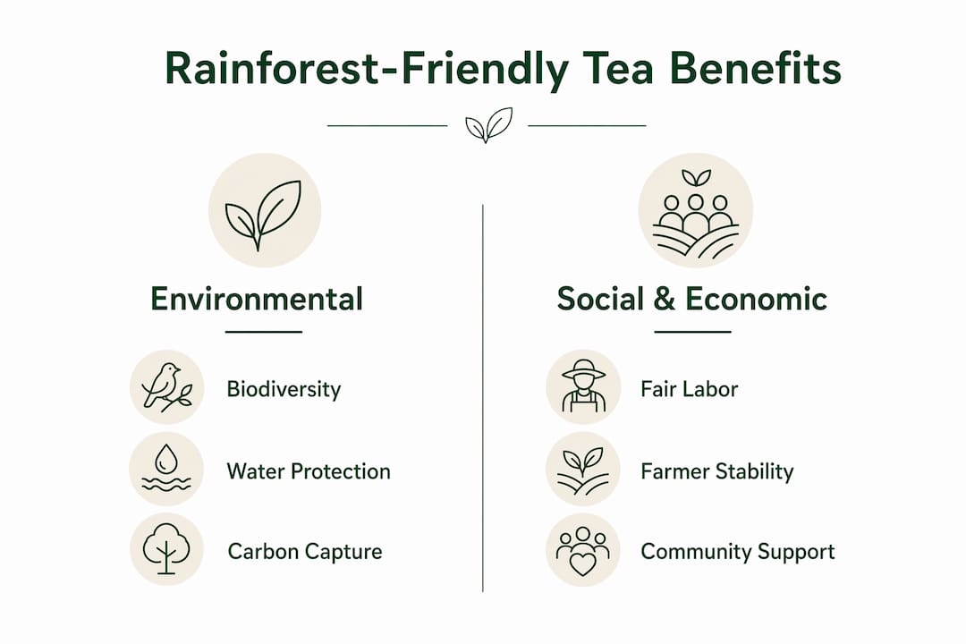 Infographic comparing environmental and social benefits