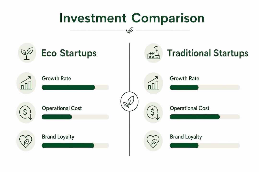 Infographic comparing eco vs traditional startups