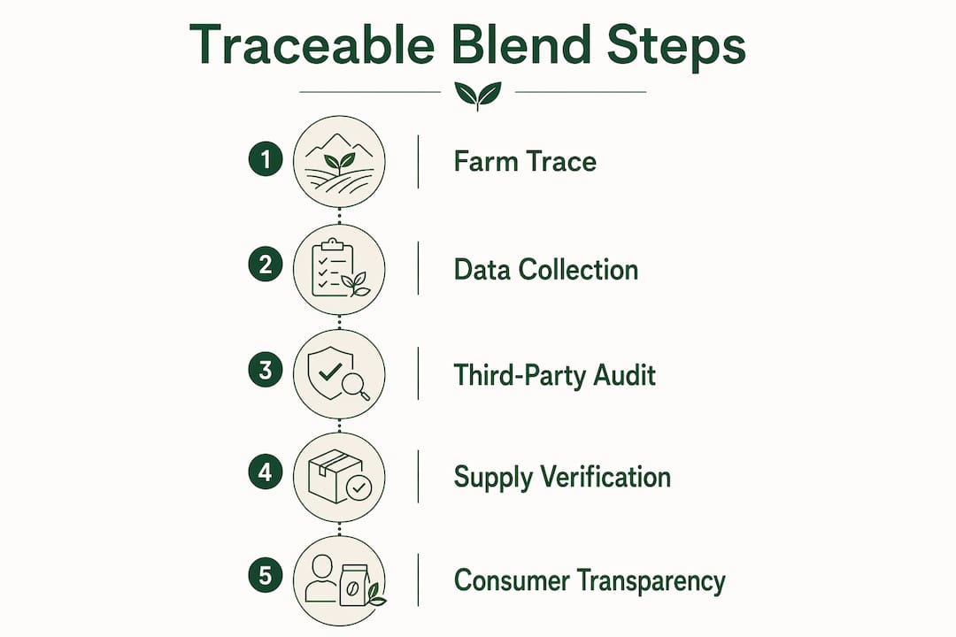 Infographic illustrating traceable blend process steps