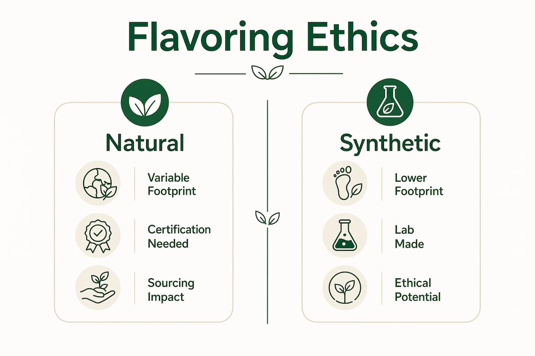 Comparison infographic of ethical flavoring types