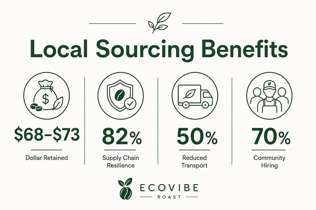 Infographic showing key local sourcing benefits and stats