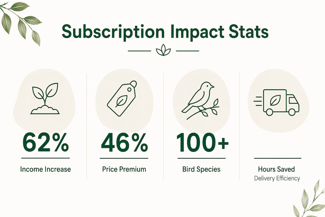 Infographic displaying key sustainable coffee subscription benefits