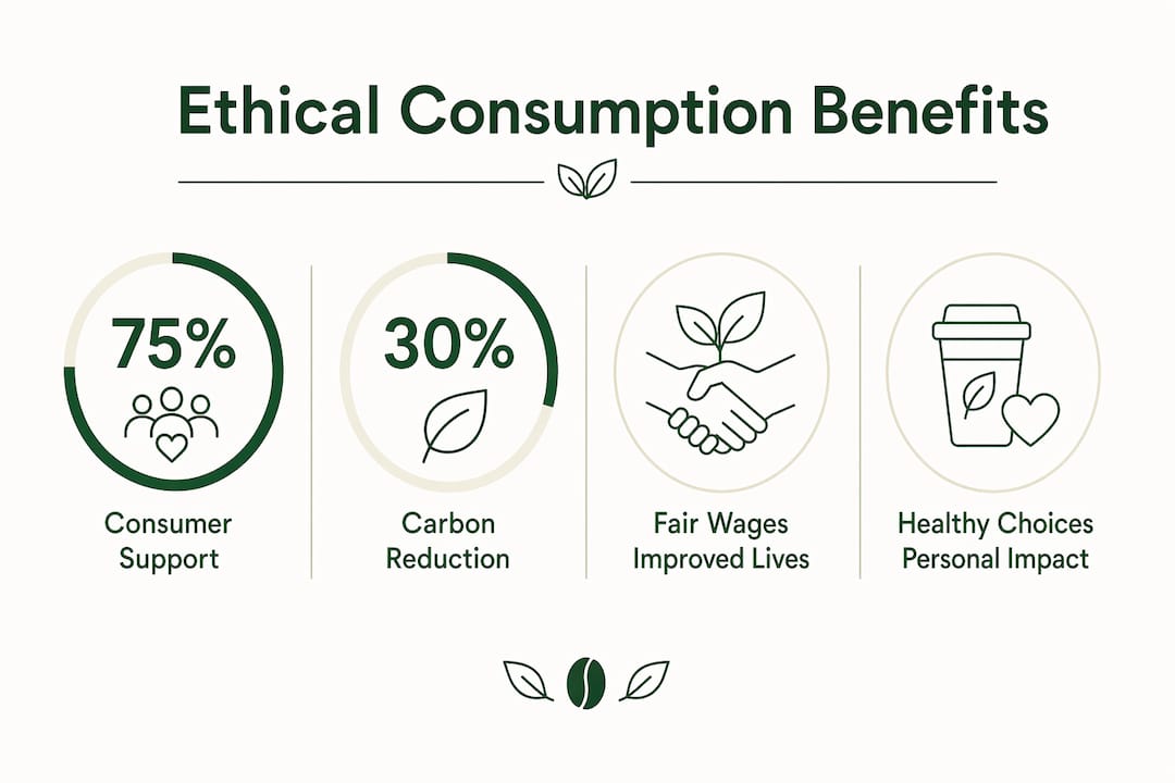 Infographic showing key benefits of ethical consumption