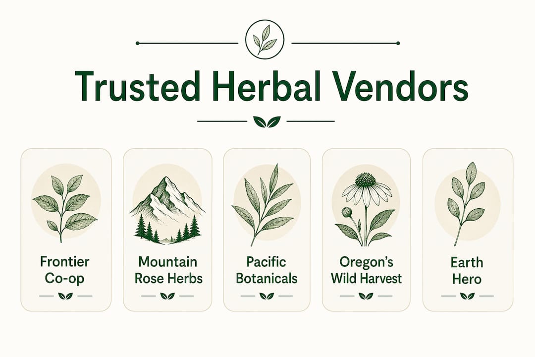 Infographic showing trusted herbal vendor hierarchy
