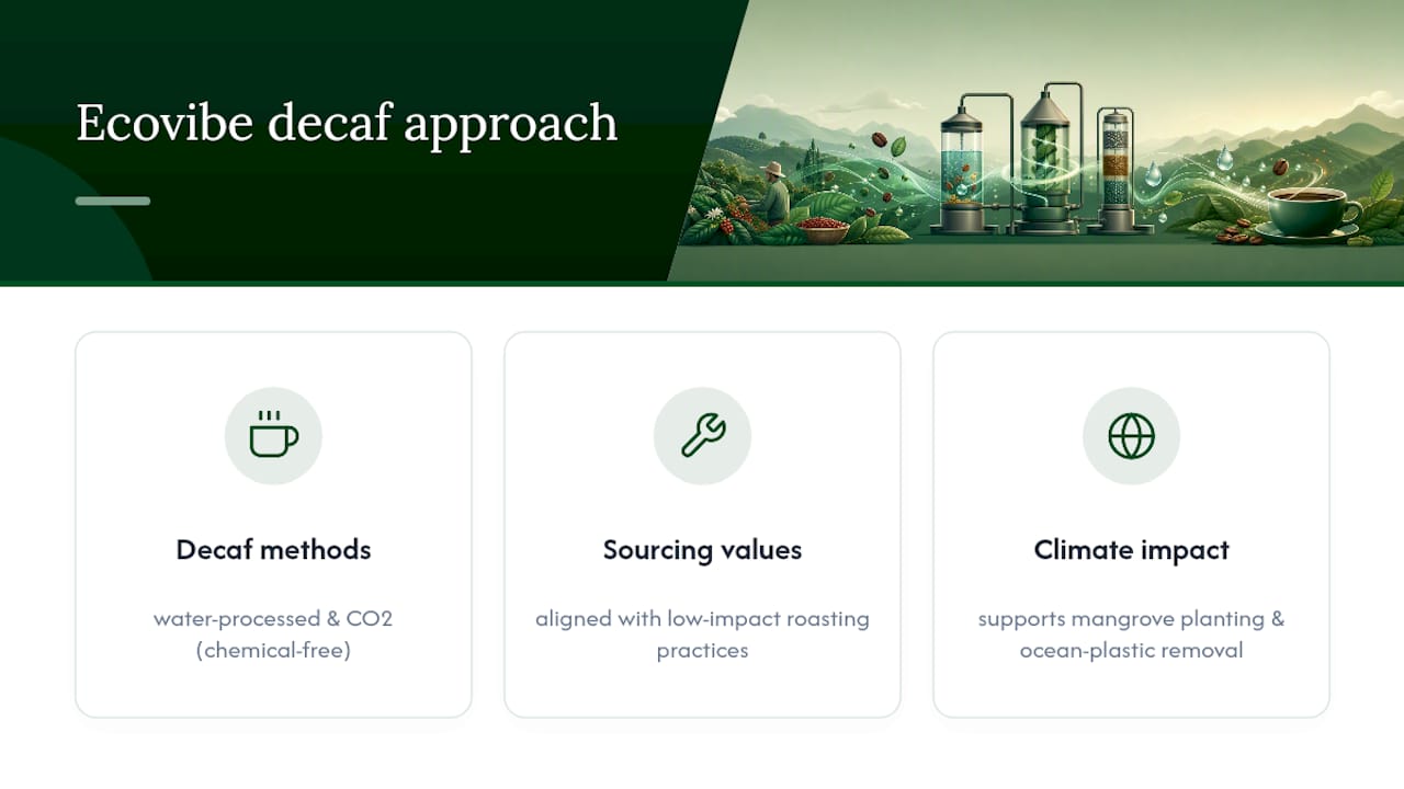 EcoVibe Roast's Approach To Sourcing Decaf — overview diagram