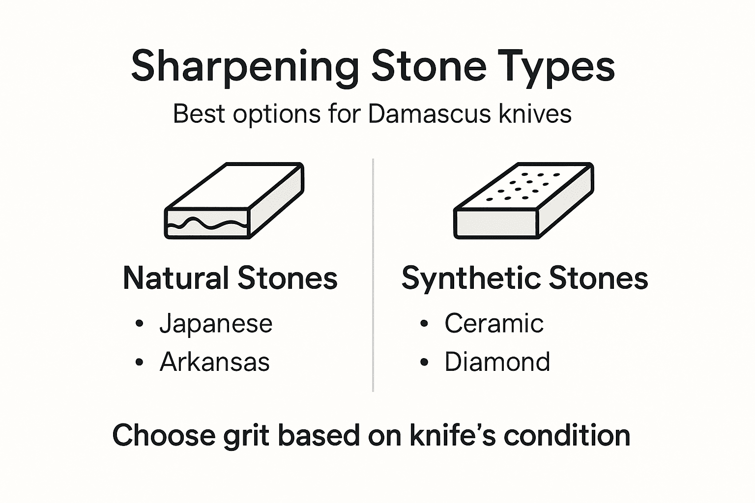 Infographic comparing sharpening stone types