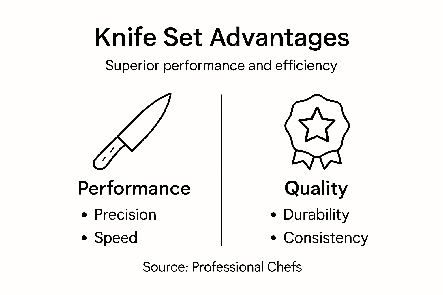Infographic on knife set benefits overview