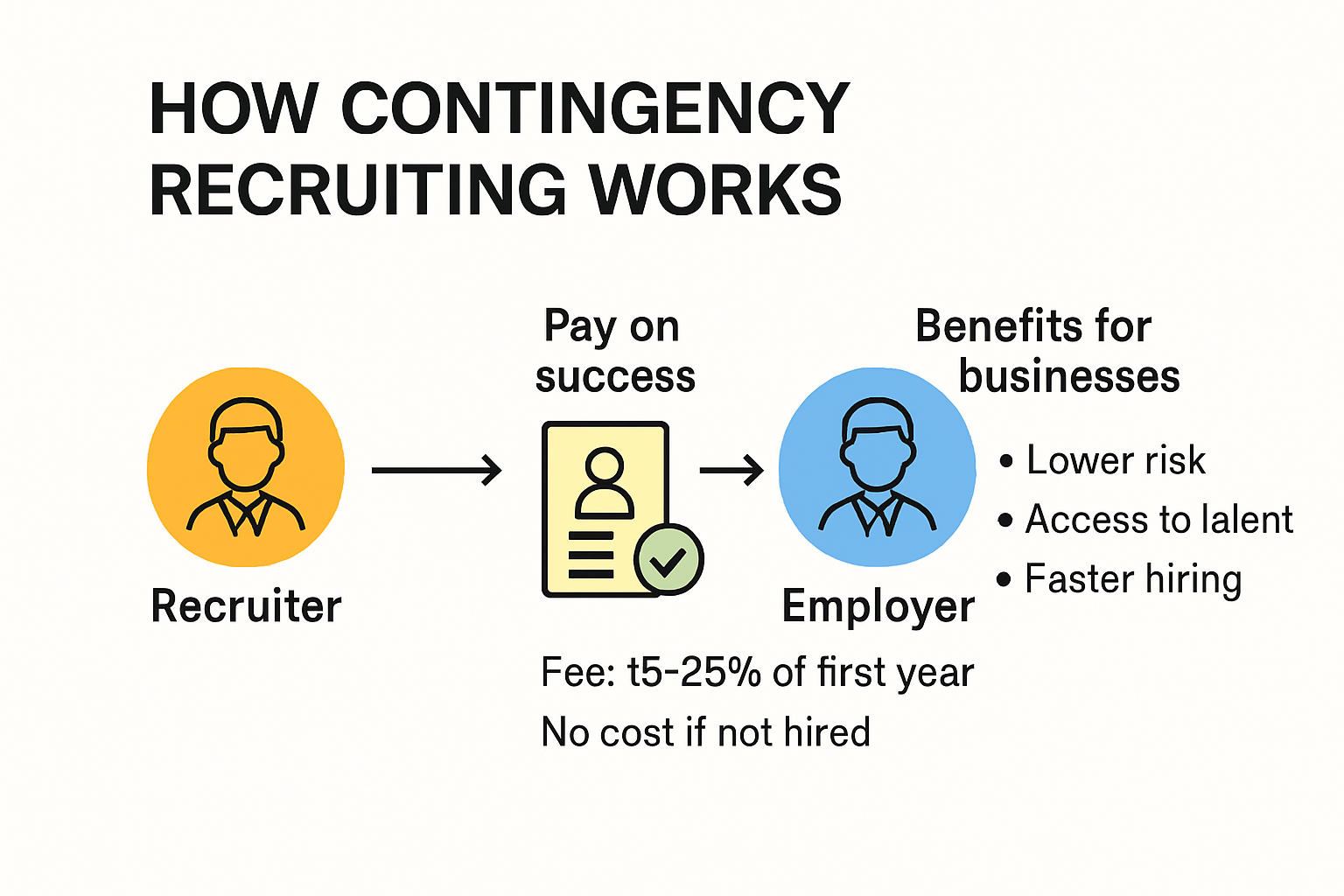 Infographic explaining contingency recruiting process and benefits