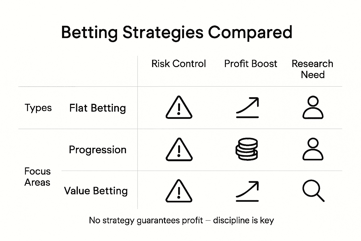 Infographic compares betting strategy types