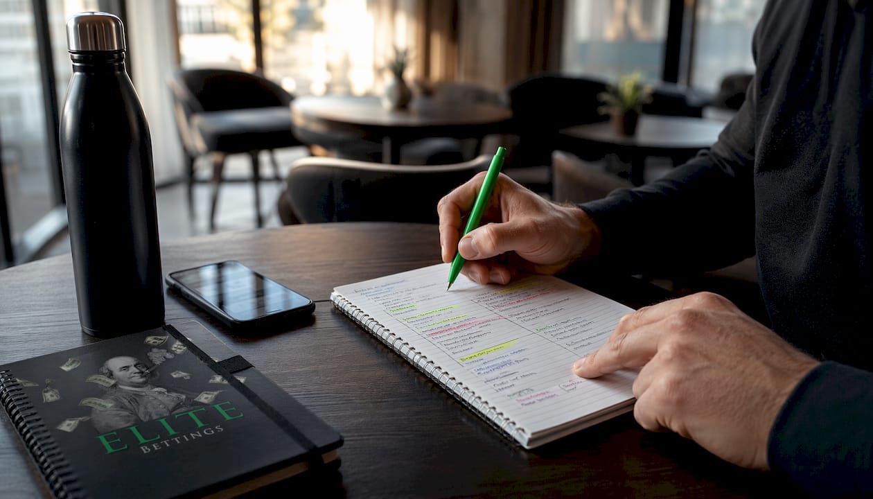 Hands ready to write betting strategy notes