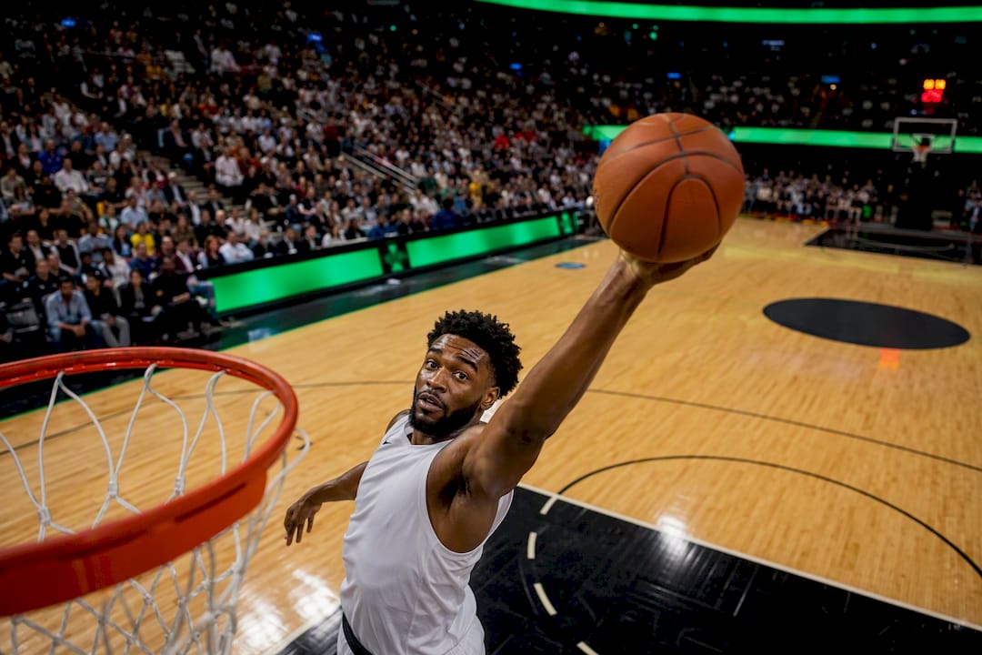 NBA player running on court during game