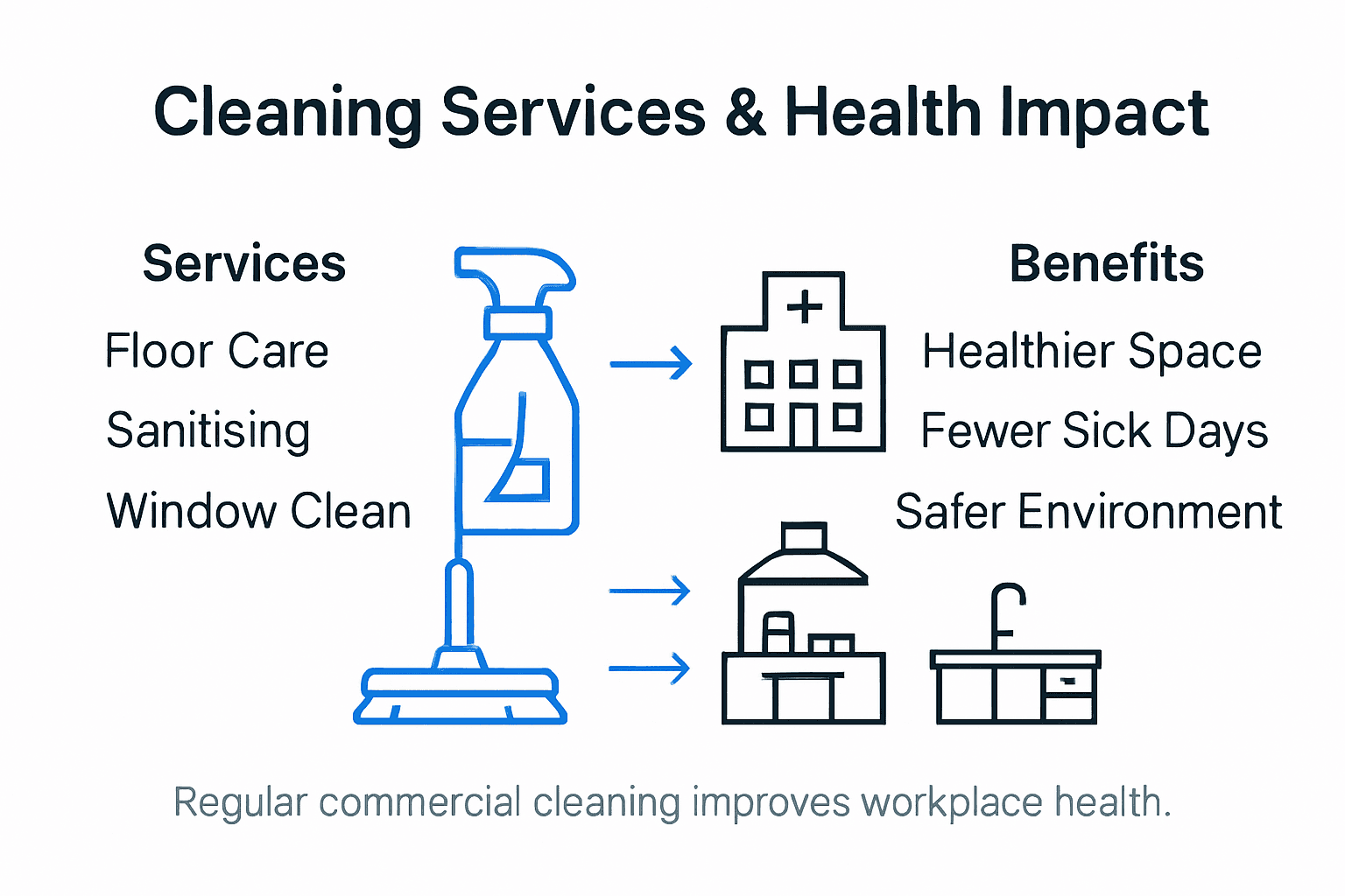 Infographic of cleaning services and health impact