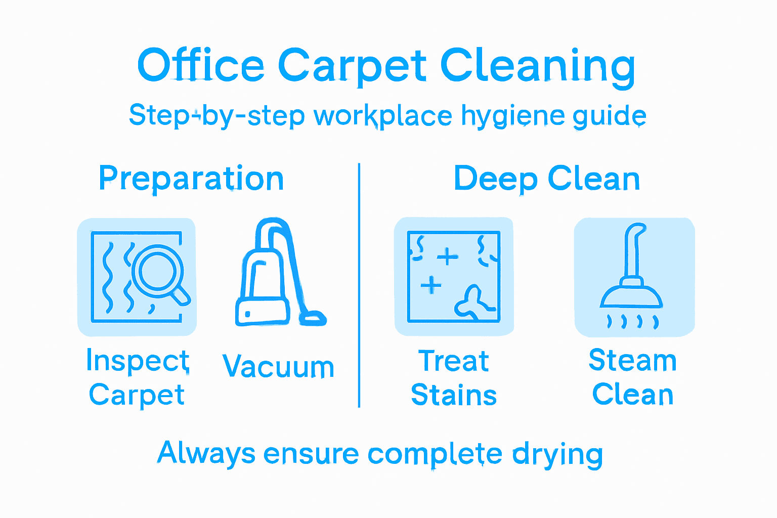 Infographic covering steps for office carpet cleaning