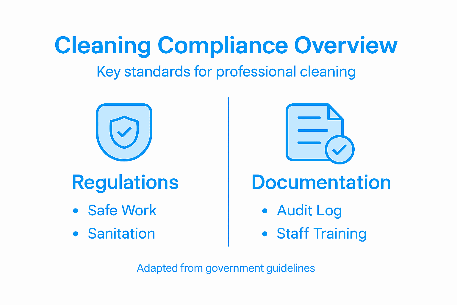 Infographic illustrating cleaning compliance basics
