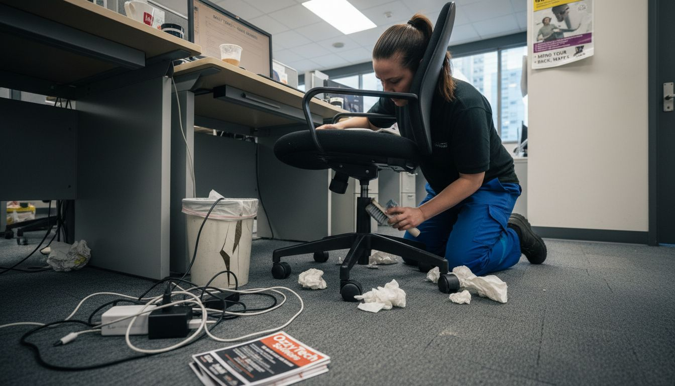 Cleaner scrubbing office chair base