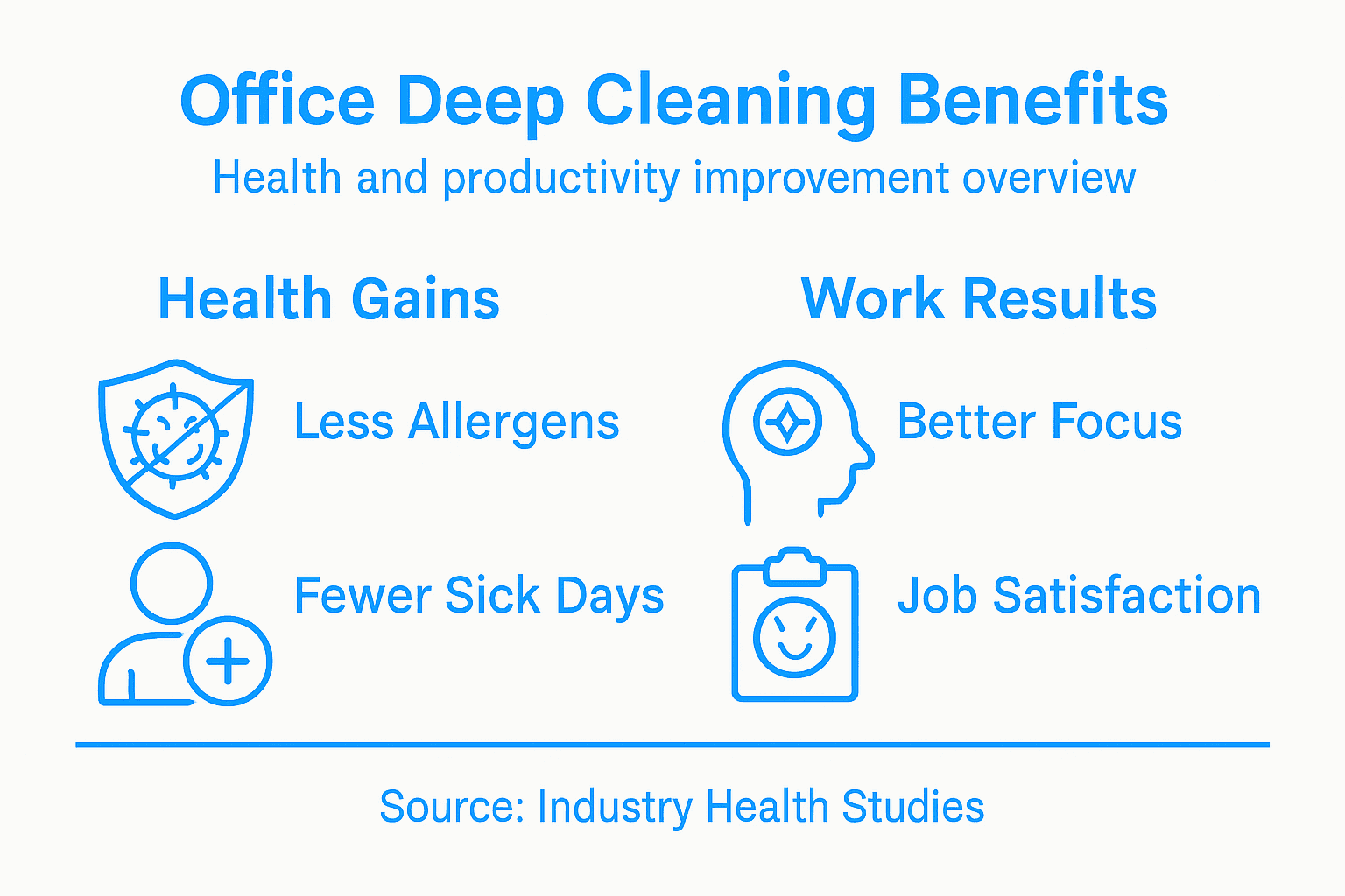 Infographic showing deep cleaning office health impact