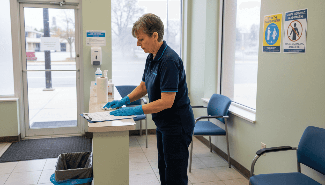 Cleaner disinfecting medical clinic surfaces