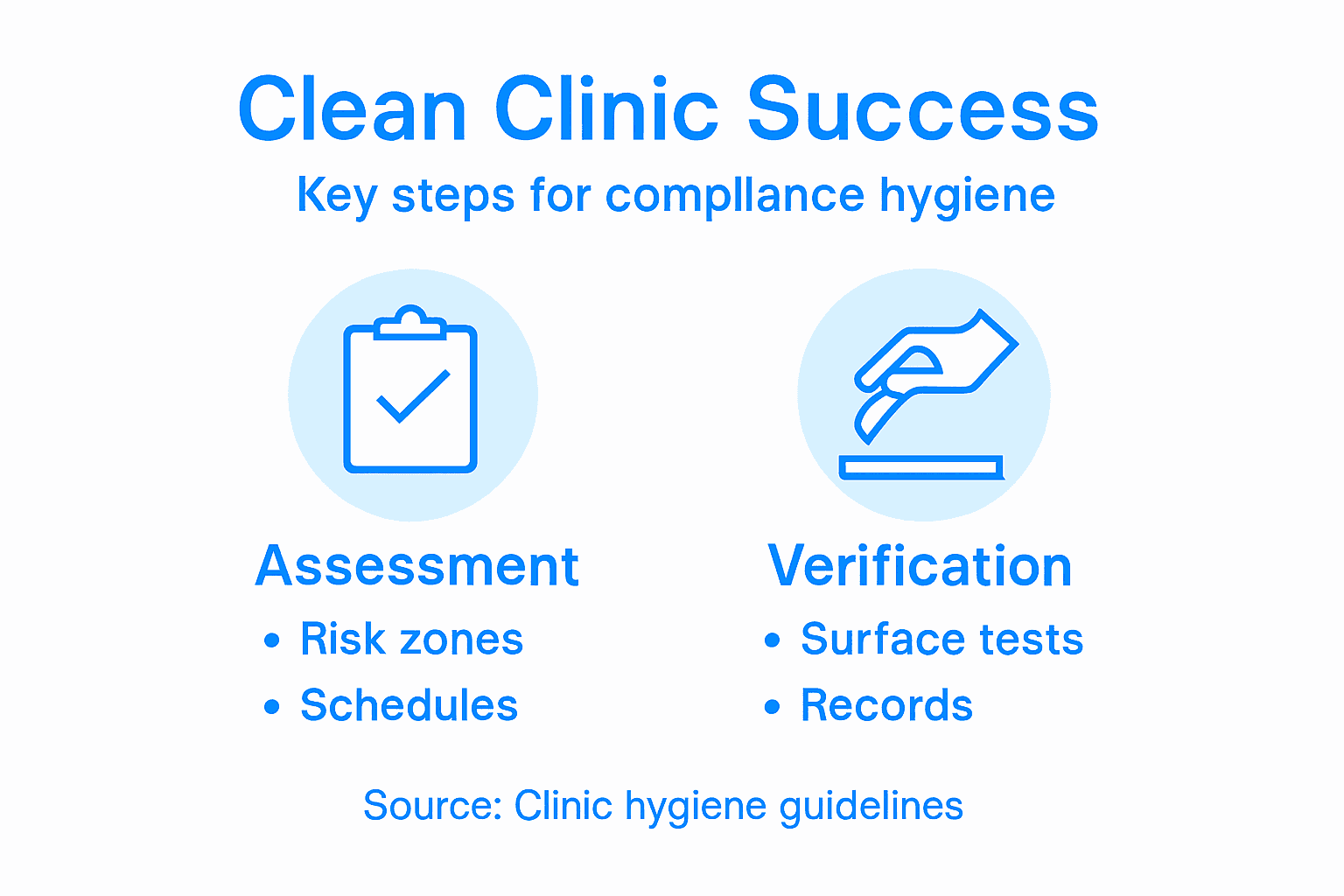 Infographic of medical cleaning compliance steps