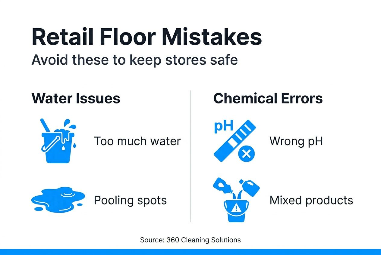 Infographic highlighting retail cleaning mistakes