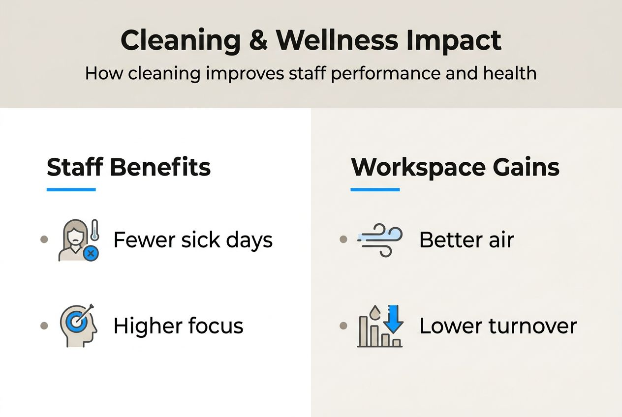 Infographic on cleaning and staff wellness benefits