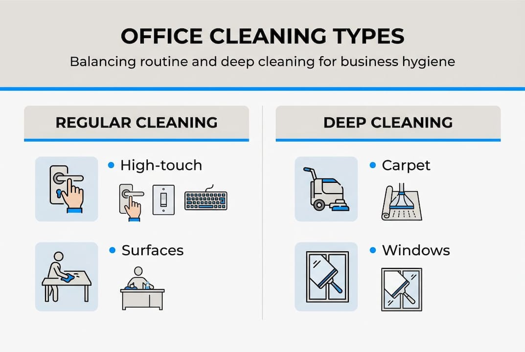 Infographic comparing regular and deep cleaning tasks
