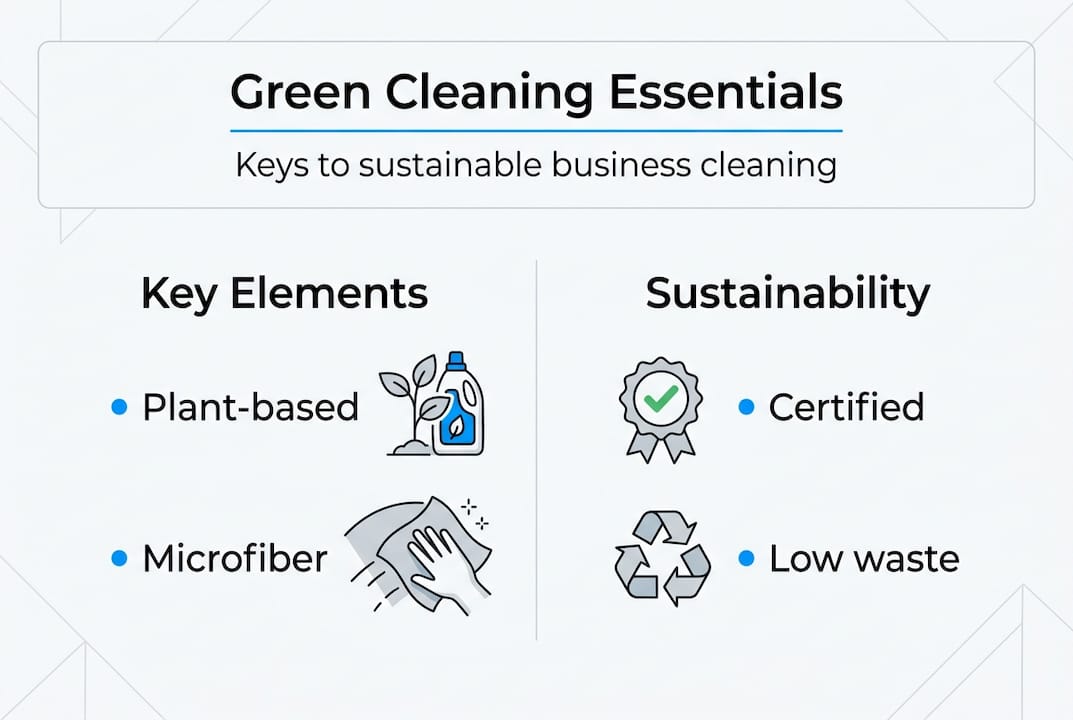 Infographic green cleaning framework essentials