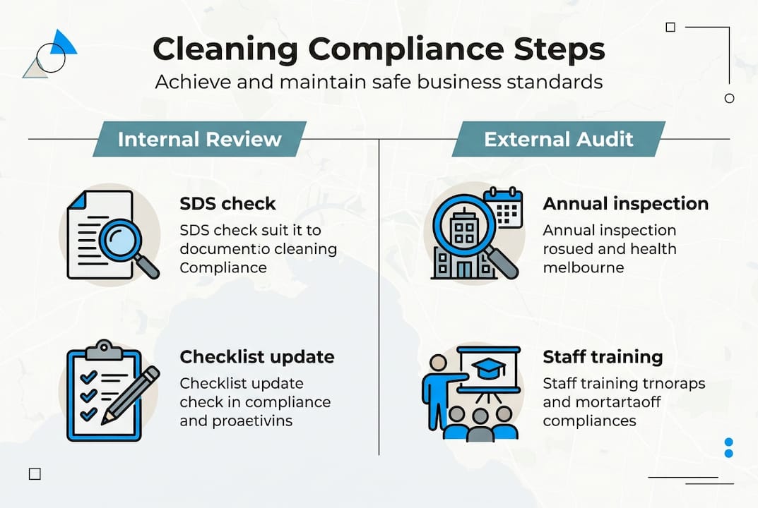 Infographic showing cleaning compliance steps