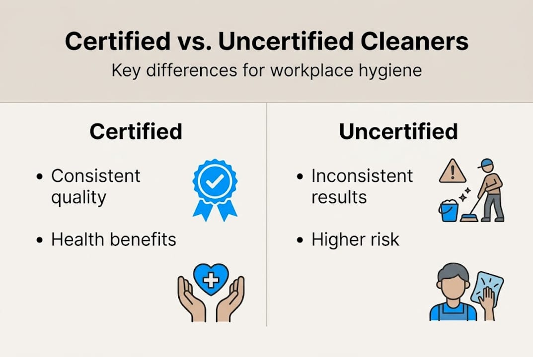 Infographic certified versus uncertified cleaners