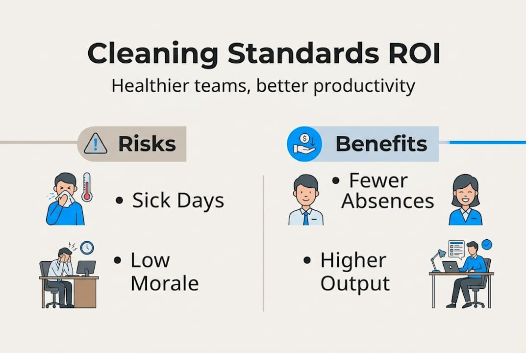 Infographic on cleaning standards ROI and outcomes