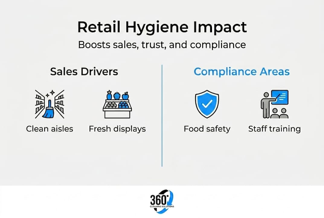Infographic showing retail hygiene benefits