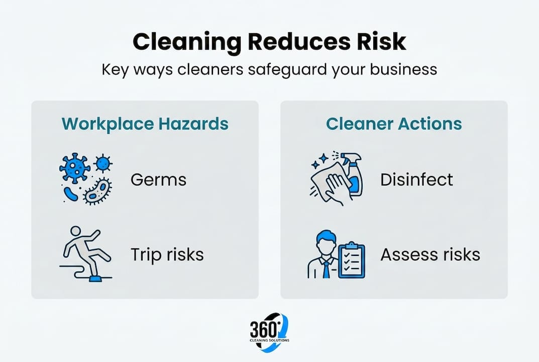 Infographic showing cleaner impact on workplace risk