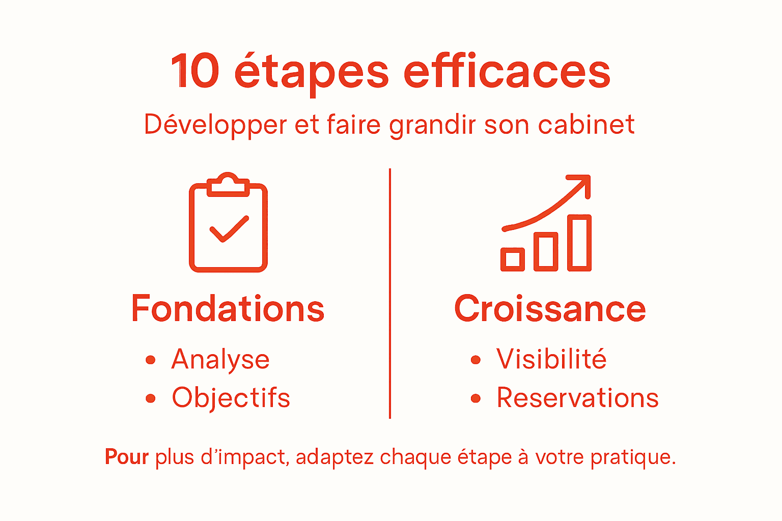 Infographie : les étapes clés pour développer son cabinet de thérapeute