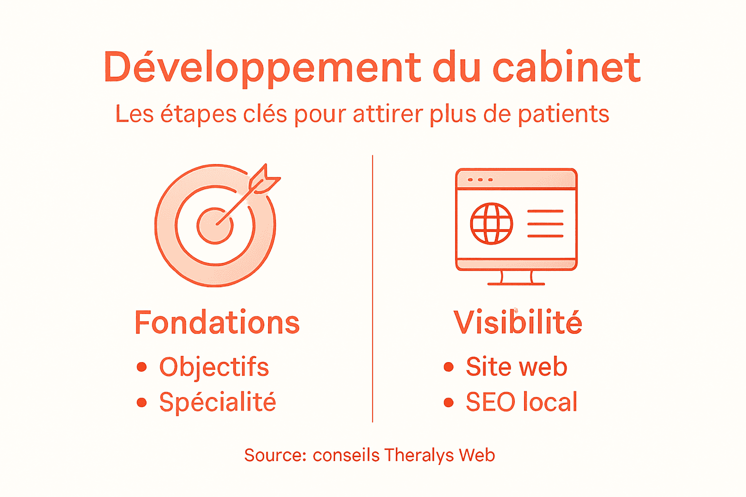 Découvrez en image les étapes essentielles pour lancer et développer votre cabinet de thérapeute.