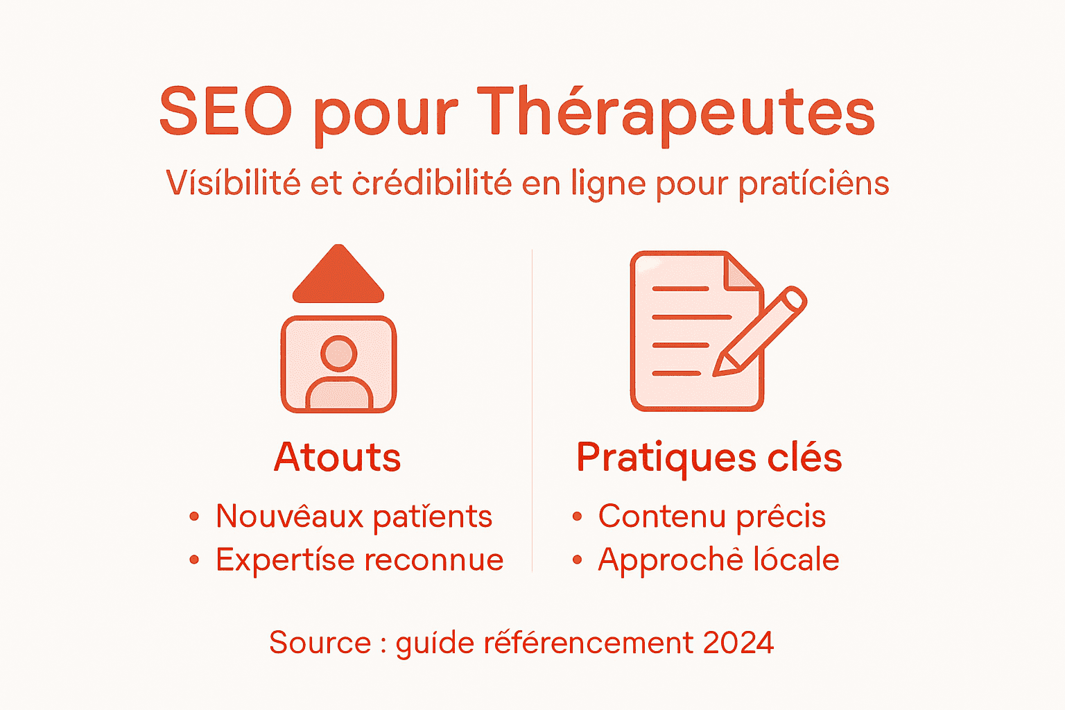 Infographie : les bonnes pratiques SEO incontournables pour les thérapeutes