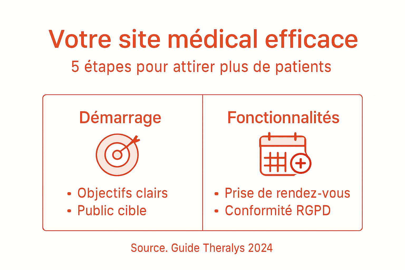 Infographie : les grandes étapes pour concevoir un site internet médical professionnel