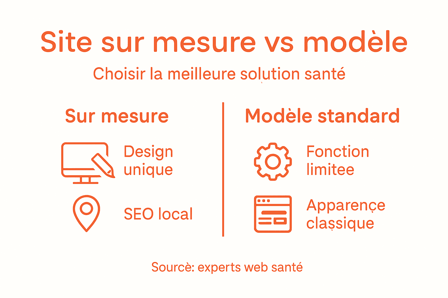 Infographie : comprendre les différences entre un site web personnalisé et un site standard
