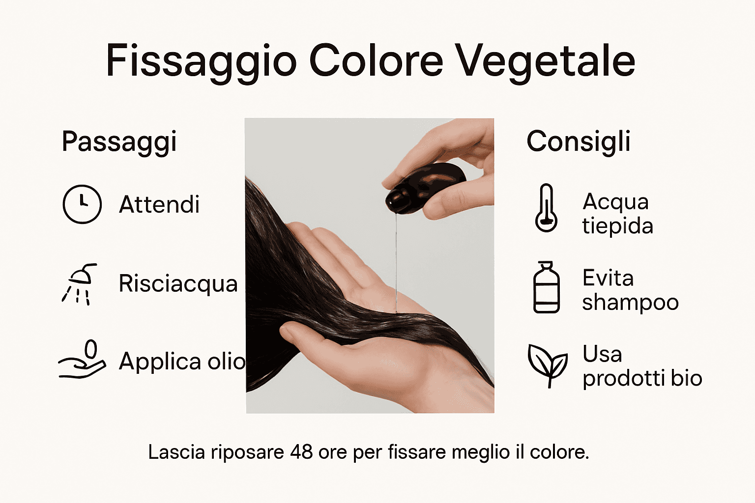 Infografica: come fissare al meglio il colore naturale sui capelli