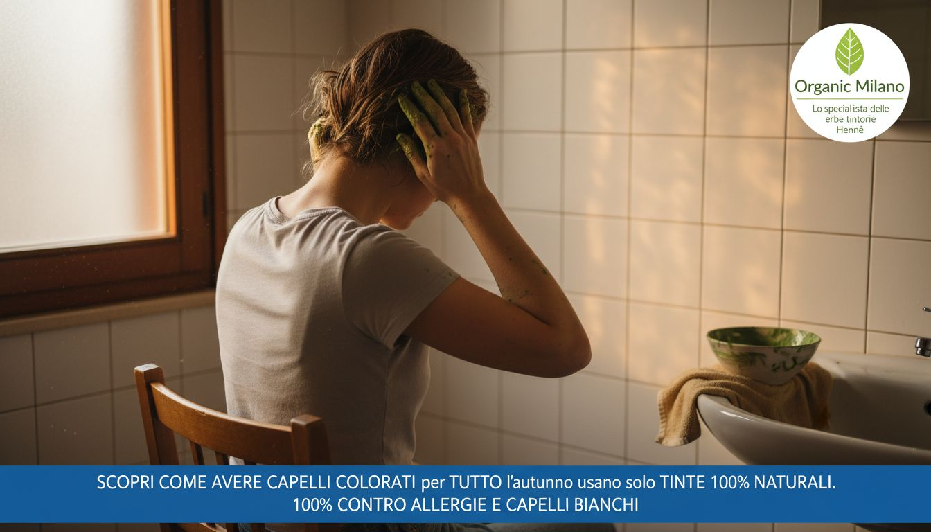 Stendere la pasta colorante vegetale sulle radici dei capelli