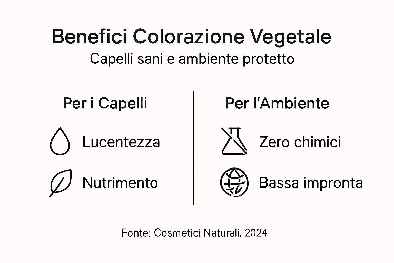 Infografica: tutti i vantaggi della colorazione vegetale per la salute dei capelli e il rispetto dell’ambiente