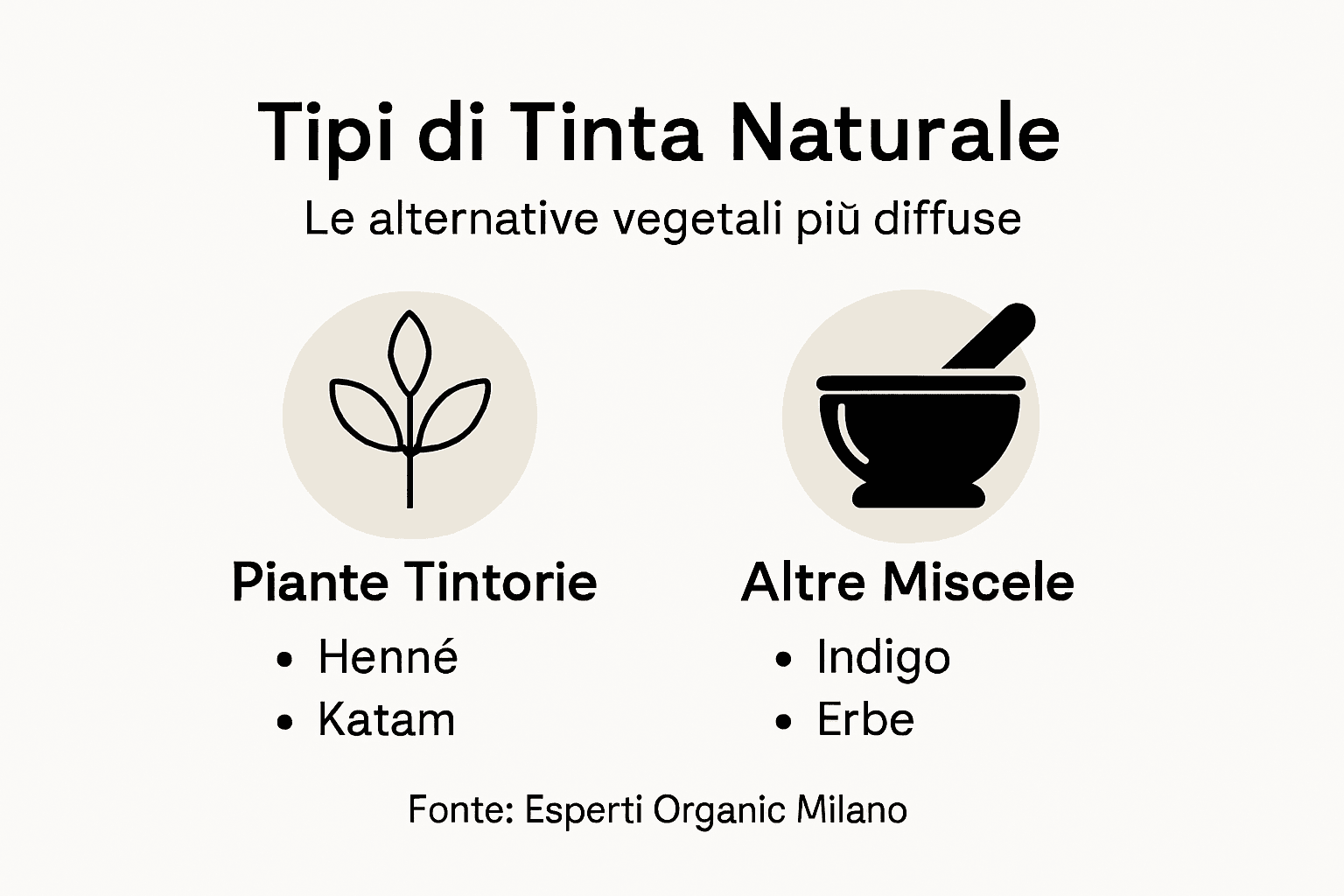 Infografica: le principali tipologie di colorazioni naturali per capelli
