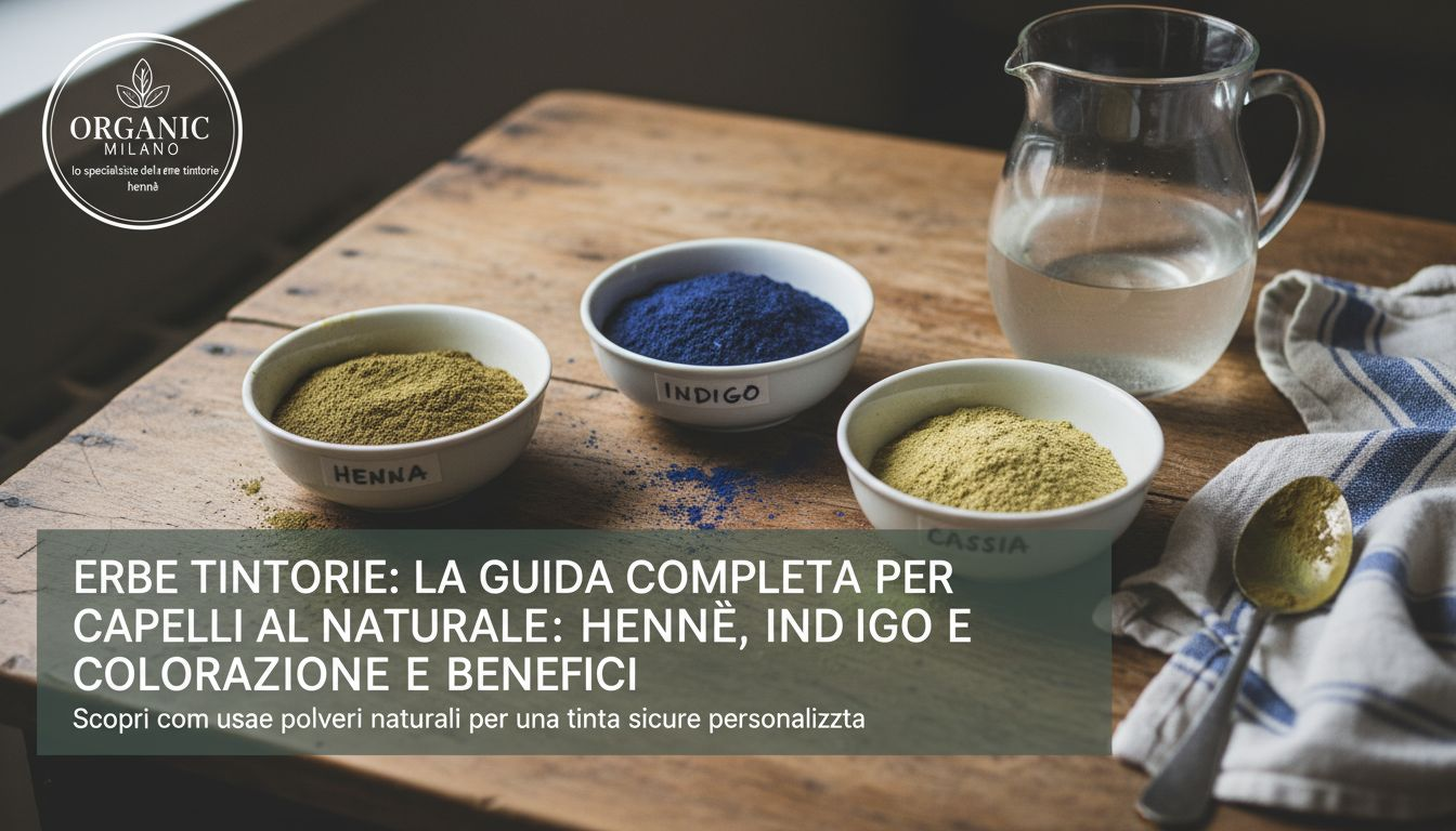 Polveri tintorie naturali sparse sul tavolo della cucina