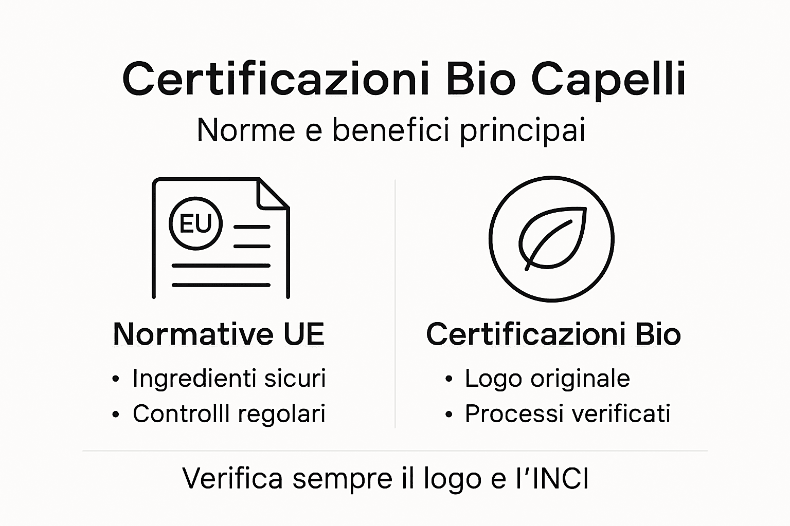 Guida visiva alle certificazioni biologiche per prodotti per capelli