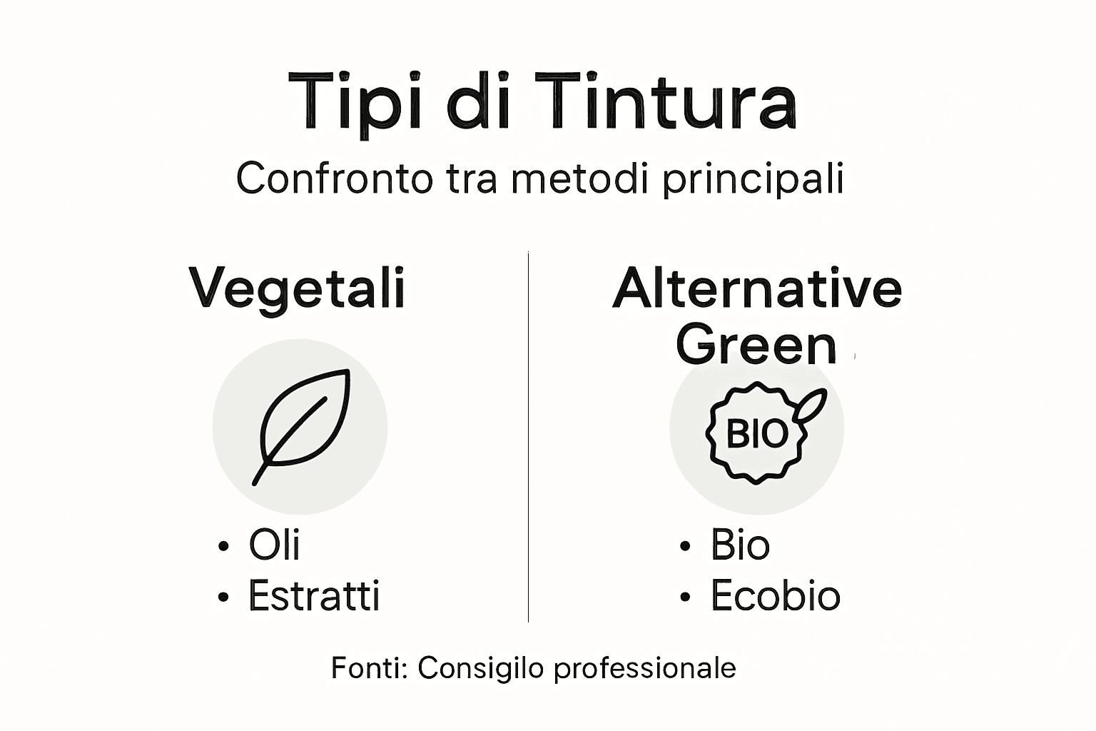 Infografica: le principali tipologie di tintura per capelli